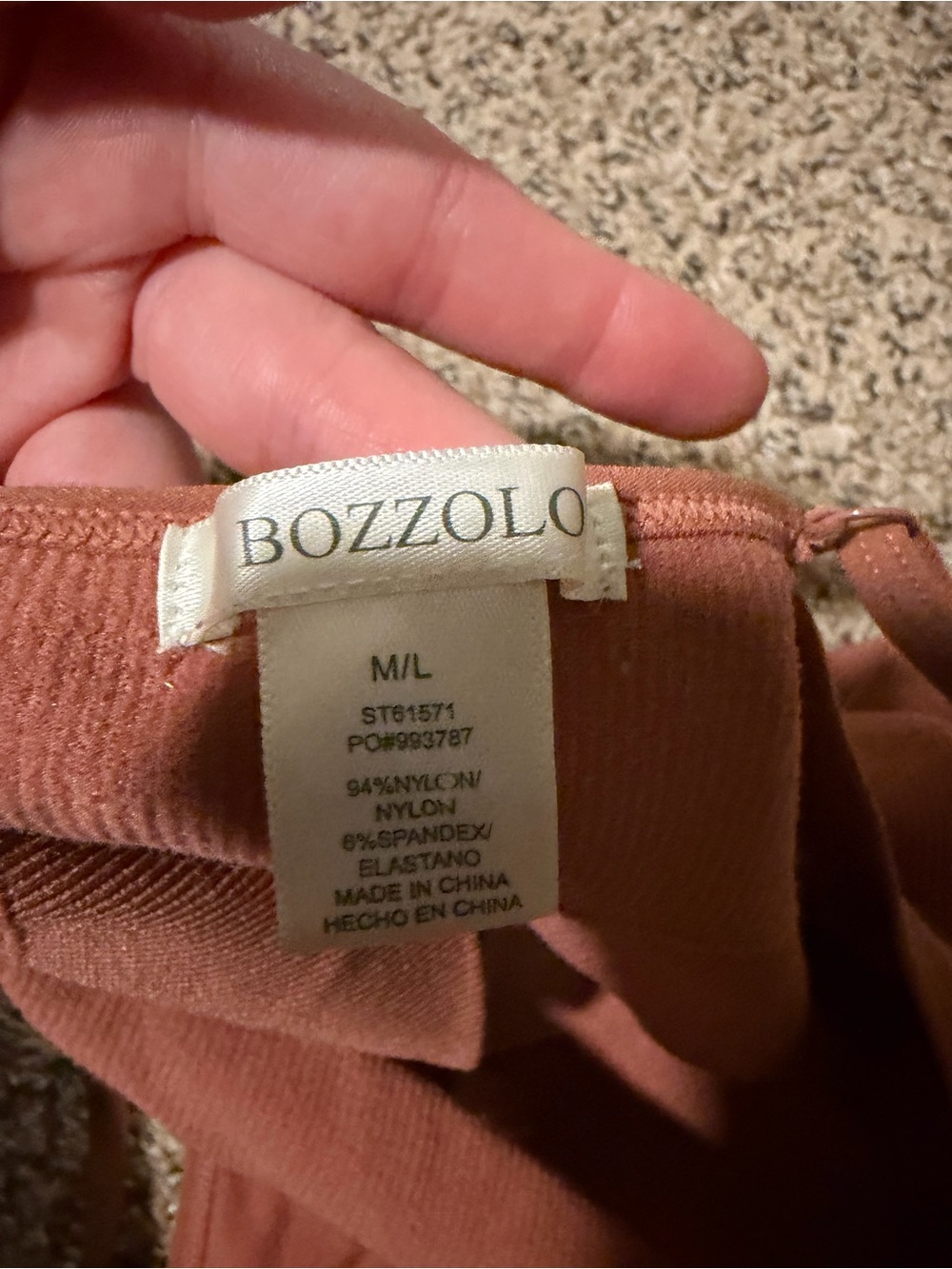 Bozzolo Rust Ribbed V-Neck Camisole - Picture 3 of 3